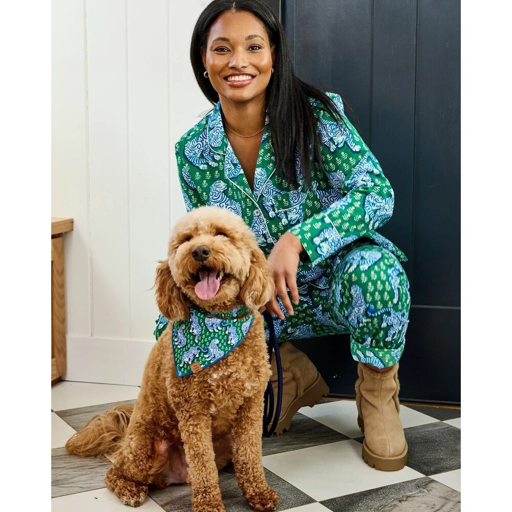 Printfresh Long PJ Set in Tiger Queen Green Blue Medium M NEW - Picture 4 of 12